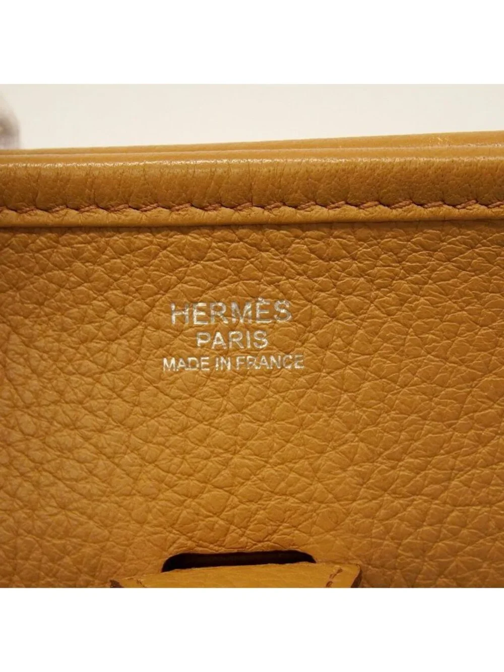 Hermes Shoulder Bag Evelyne Taurillon Clemence Tabac Camel Silver